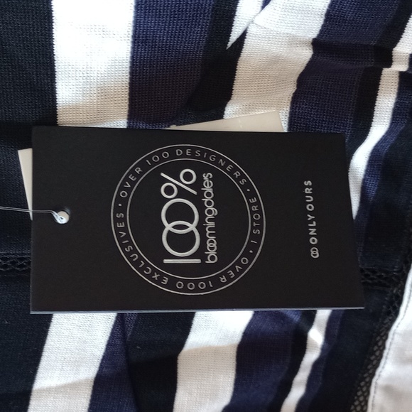 French Connection Chantilly Black White Stripe Sheath Mini Dress Stretch Size 4 - Picture 10 of 10